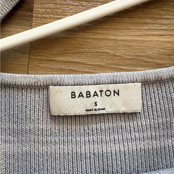 Babaton Light Gray Ribbed Top - Picture 2 of 2